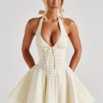 Doris Mini Dress - Lemon Gingham