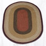 C-19 Burgundy/Mustard Oval Braided Rug 4'x6'