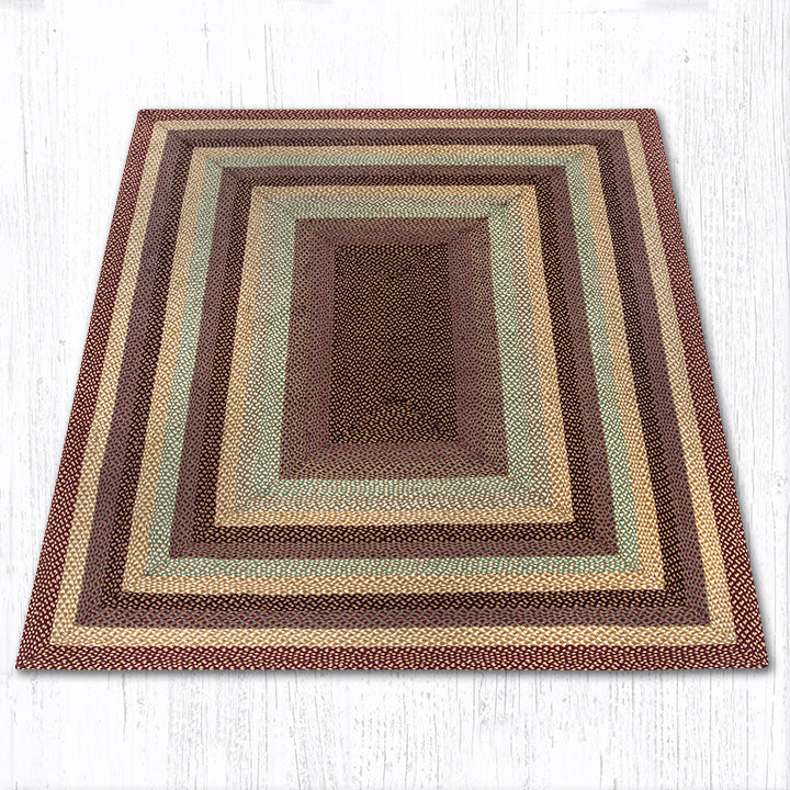 28-357.jpg RC-357 Burgundy/Gray/Cream Oblong Braided Rug 8'x10' - Image 1
