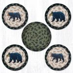 CNB-116 Mama & Baby Bear Coasters in a Basket 5"x5"