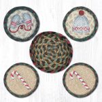 CNB-508 Winter Coasters in a Basket 5"x5"