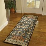 House and Sunflowers Hooked Rug/Runner 24 X 72 in.