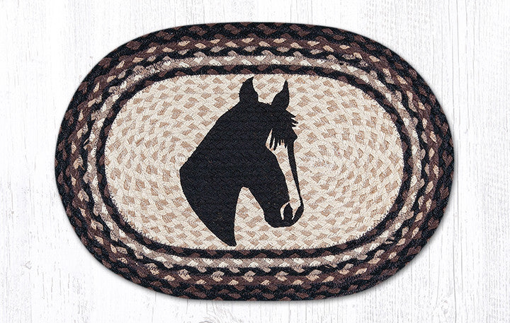 48-313HP.jpg PM-OP-313 Horse Portrait Oval Placemat 13"x19" - Image 1