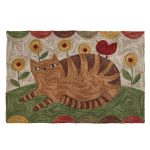 Cheshire Cat Hooked Rug 2x3 | Primitive Floral Accent Rug - Image 2
