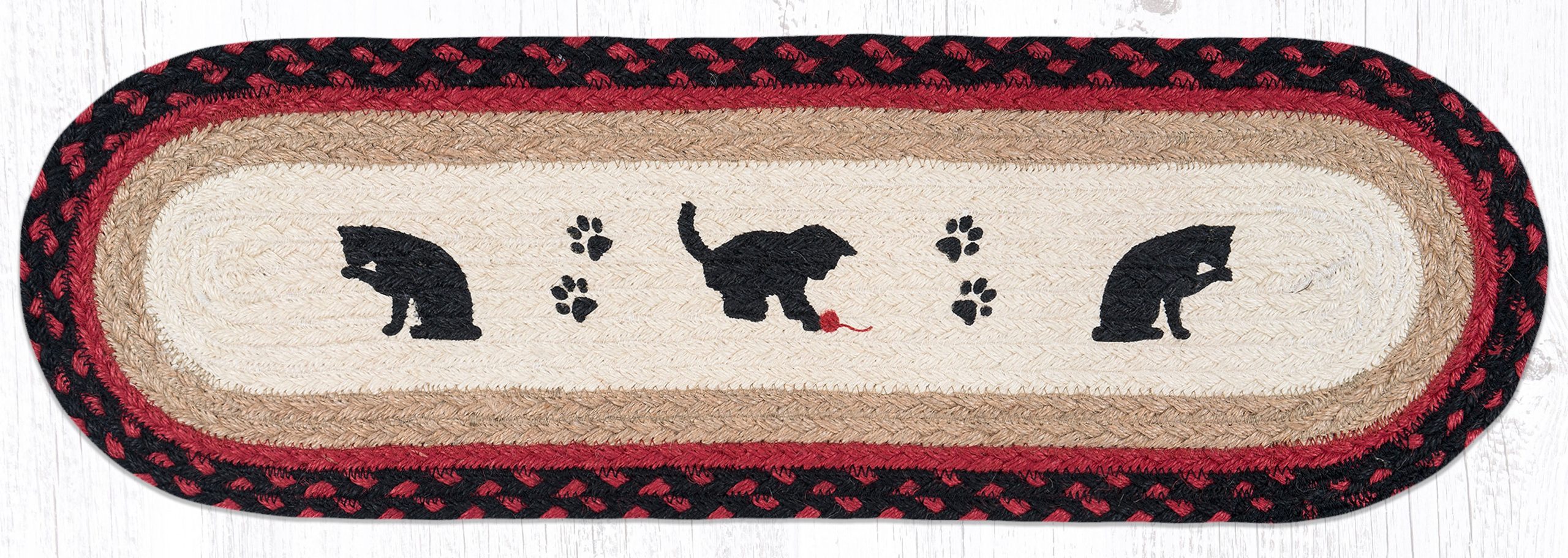 49-ST238CK_2019.jpg ST-OP-238 Cat and Kitten Oval Stair Tread 27"x8.25" - Image 1