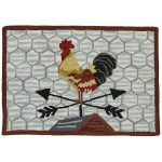 Break Of Day Rooster Weather Vane Hooked Rug 24x36 - Image 3