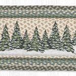 OP-419 Holiday Village Trees Oval Table Runner 13"x36"