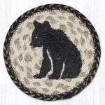 LC-9-93 Bear Cub Silhouette Round Large Coaster 7"x7"