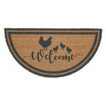 Down Home Hen & Chicks Coir Welcome Rug Half Circle 16.5x33 - Image 2