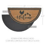 Down Home Hen & Chicks Coir Welcome Rug Half Circle 16.5x33 - Image 3