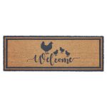 Down Home Hen & Chicks Coir Welcome Rug Rect 17x48 - Image 2