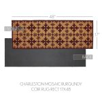Charleston Mosaic Burgundy Coir Rug Rect 17x48 - Image 3