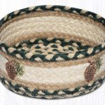 CBP-910 Pinecone Printed Casserole Baskets 8"x3" Round