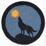 MSPR-001 Howling Wolf Printed Round Trivet 10"x10"