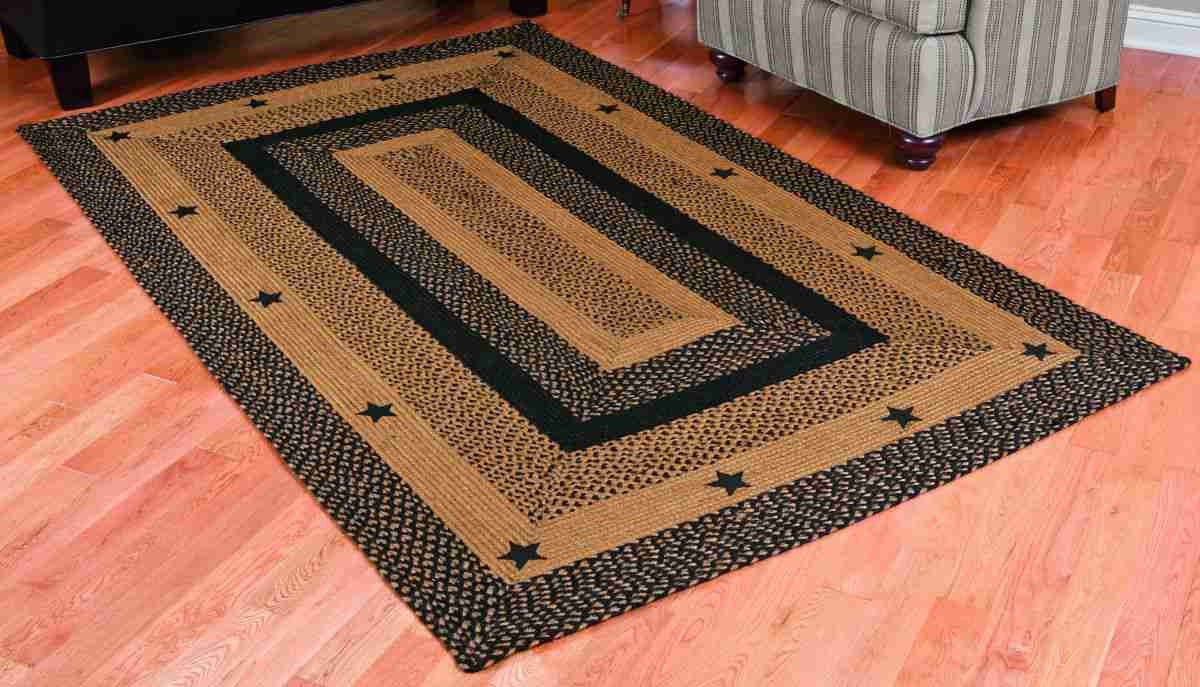 Star-Rug-Jute-Black-Rectangle-1200.jpg Star Black Braided Rug Rectangle 20 x 30 in. - Image 1